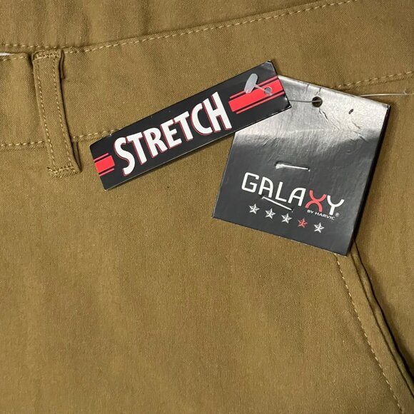 Galaxy By Harvic Women's Stretch Pants 36/32 Rayon/Nylon/Spandex Blend, Khaki - Picture 6 of 10